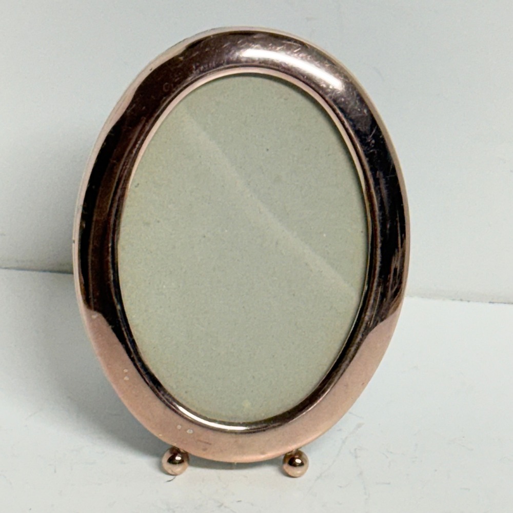 Vtg Towle EP Rose Gold Tone Oval Picture Frame‎ Black Velvet Back 4.5 x 5.5